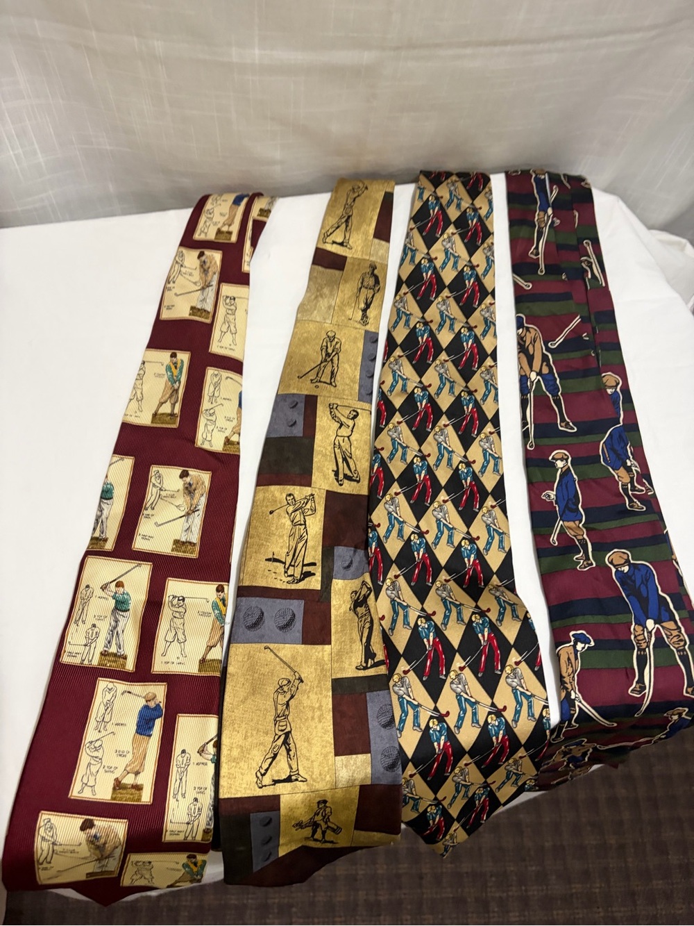 Silk golf themed ties